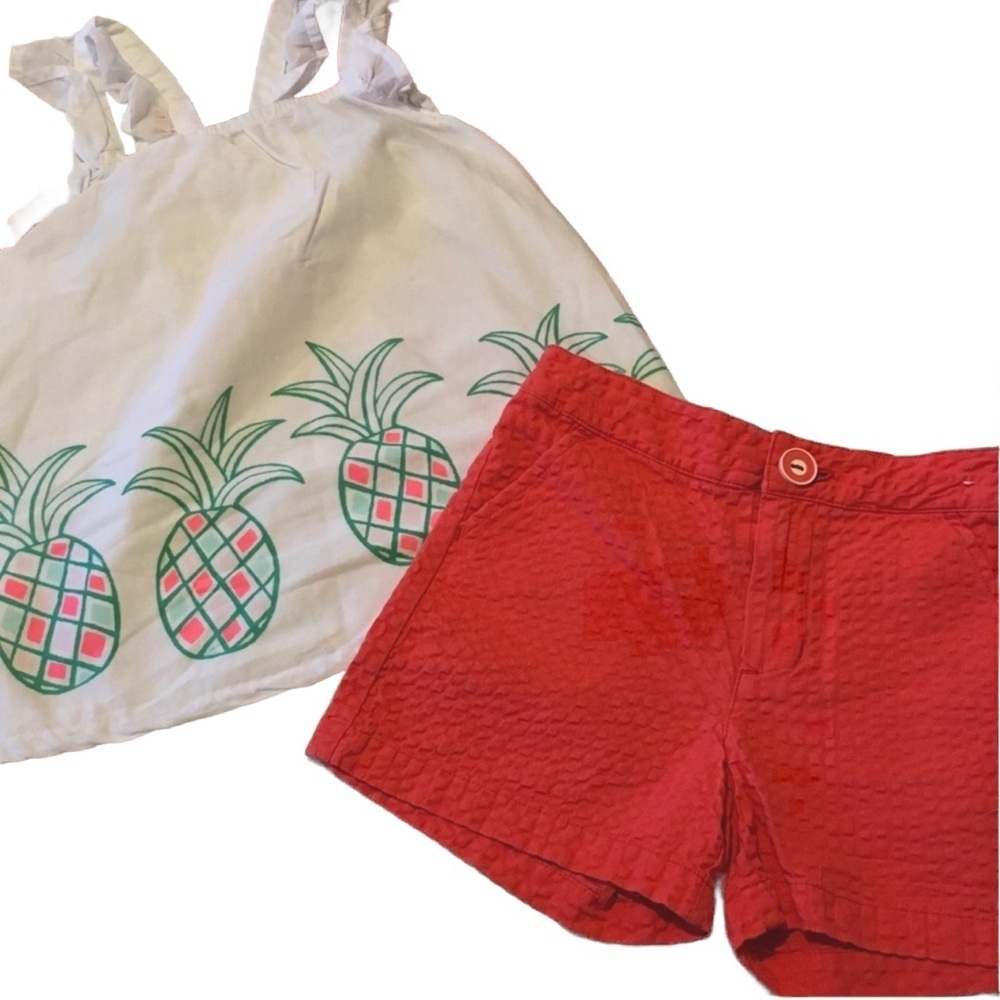 🍍 Gymboree white and orange pineapple set girls size 5